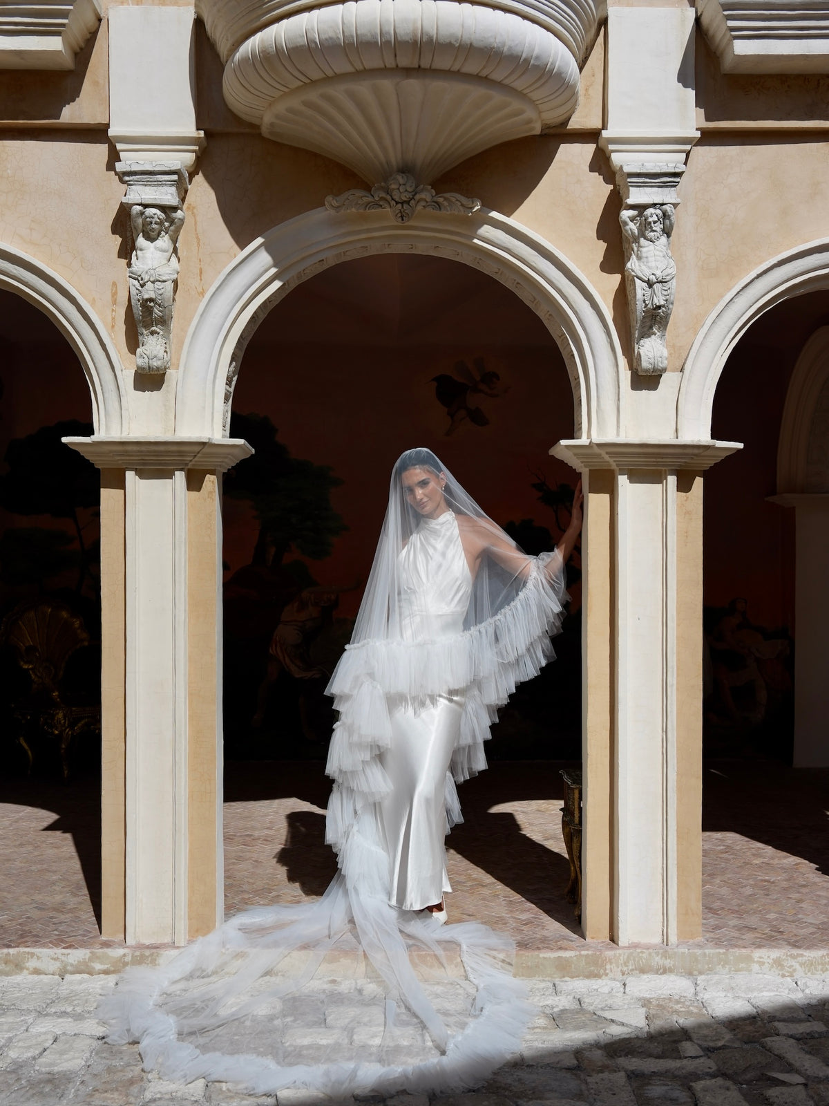 Ruffle Edge Veil, Two Tier, Cathedral Length