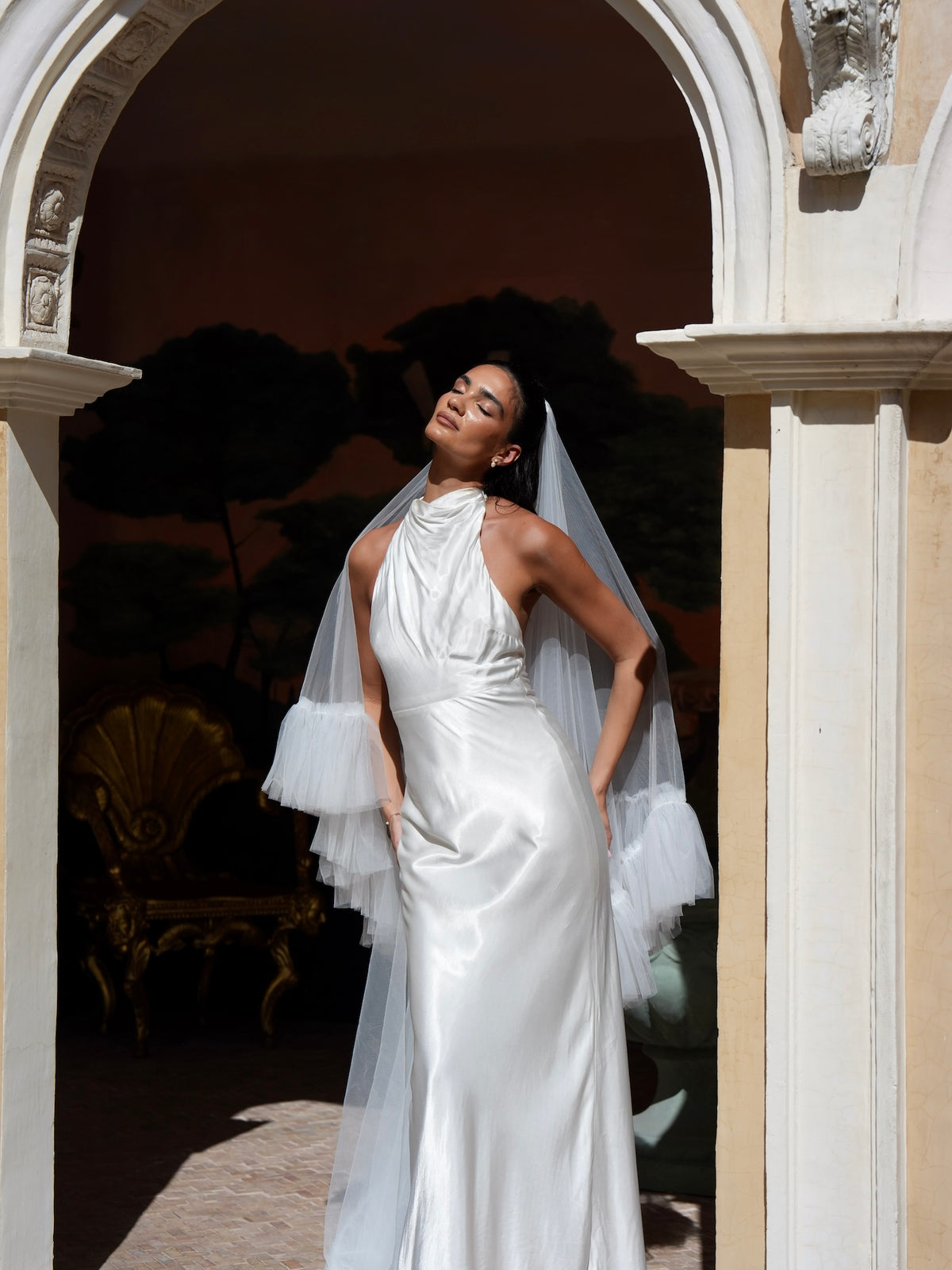 Ruffle Edge Veil, Two Tier, Cathedral Length