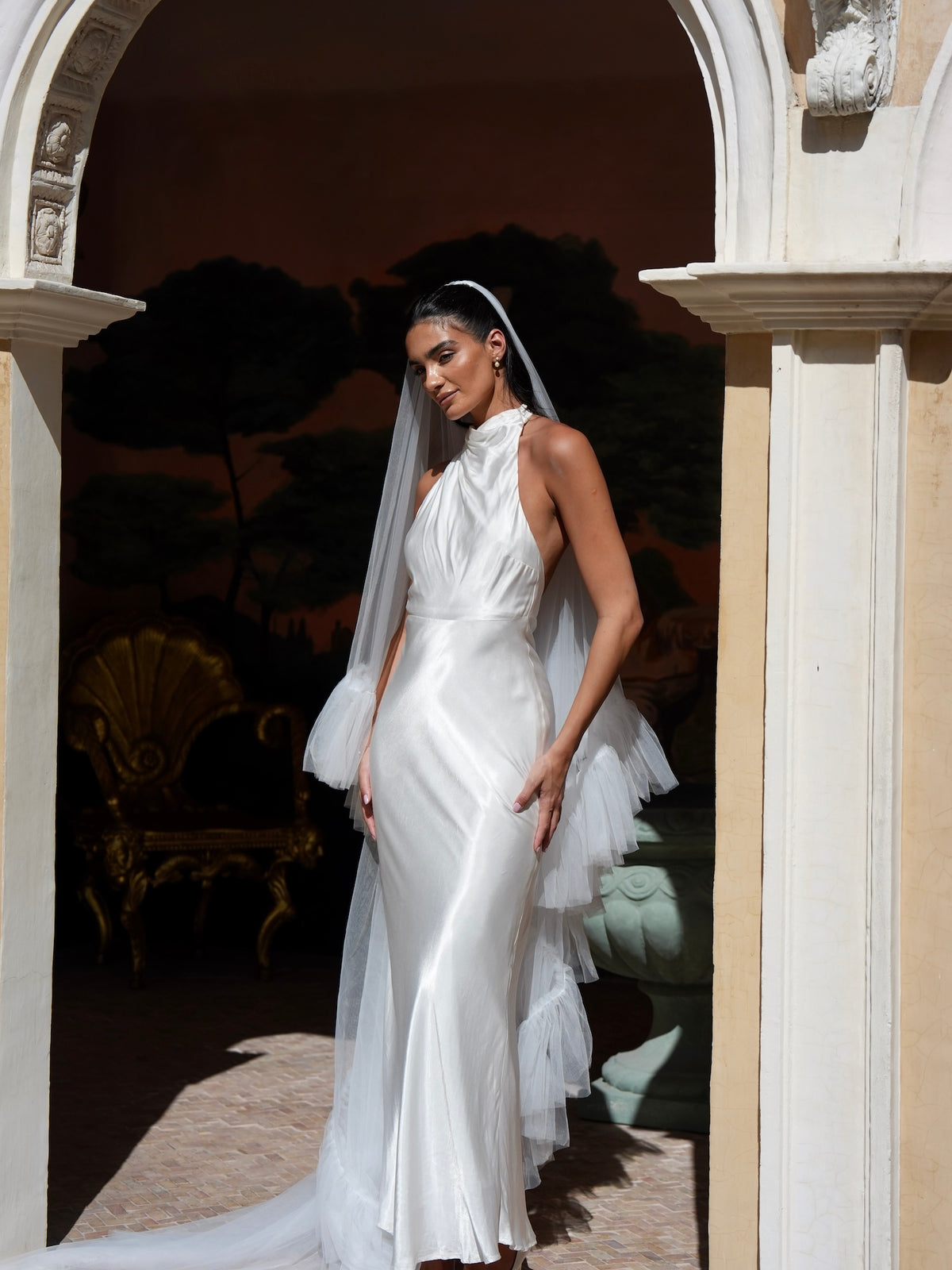 Ruffle Edge Veil, Two Tier, Cathedral Length