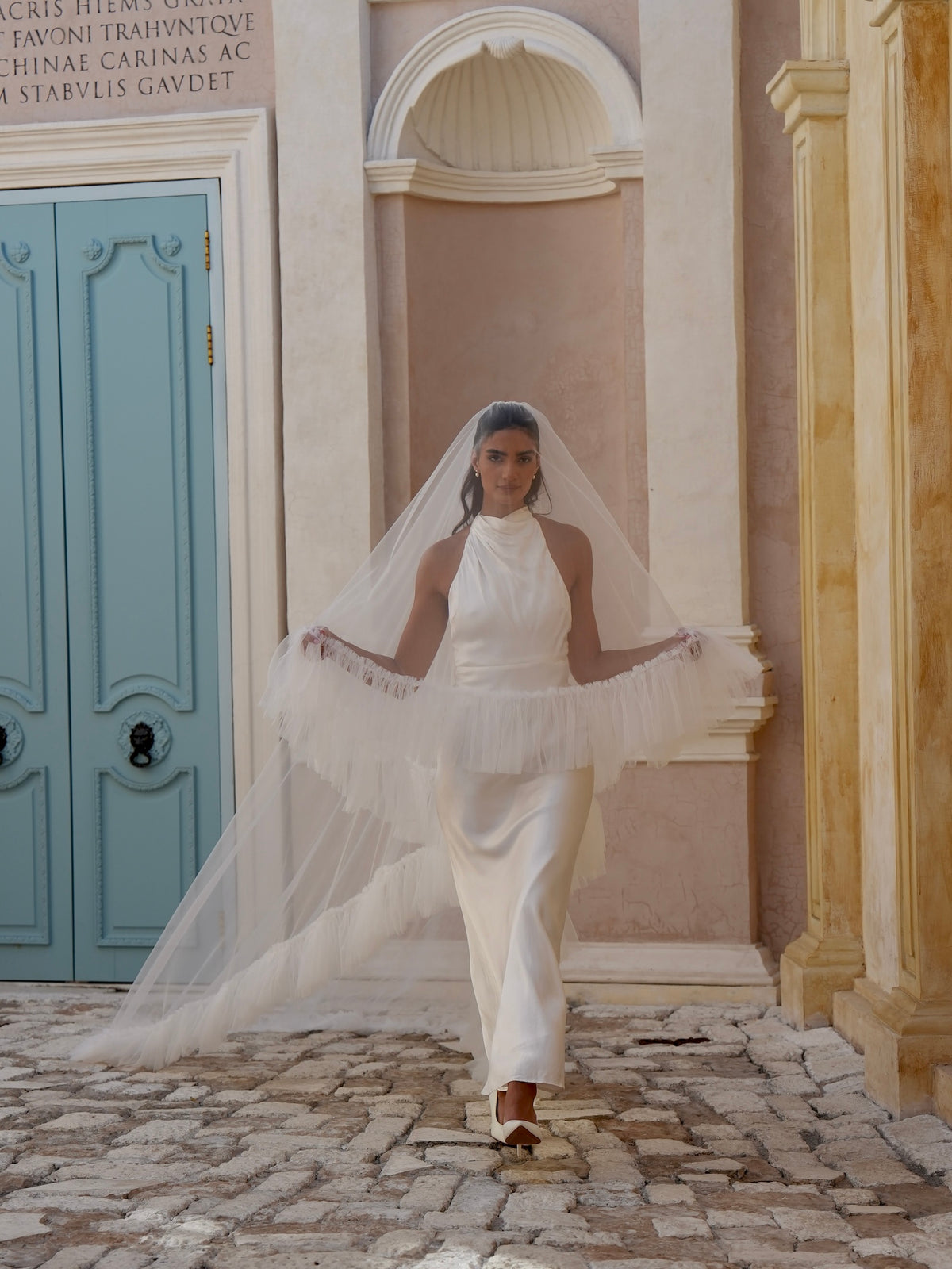 Ruffle Edge Veil, Two Tier, Cathedral Length