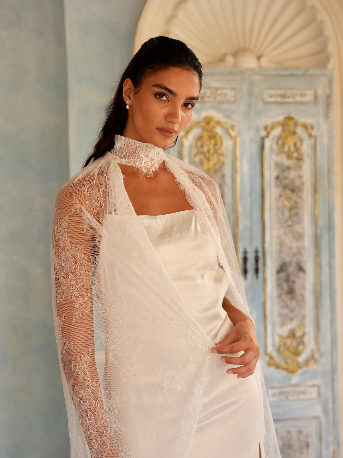 Chantilly Lace Choker with All Over Lace Wings
