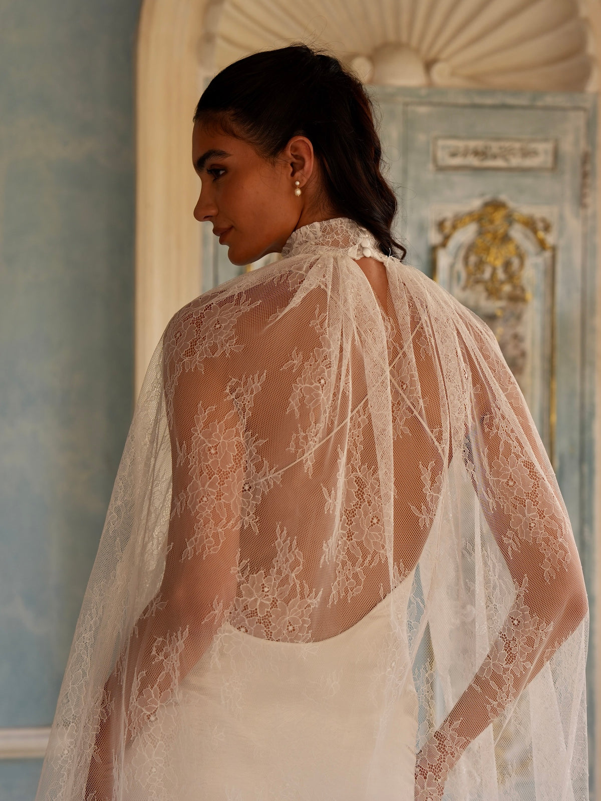 Chantilly Lace Choker with All Over Lace Wings