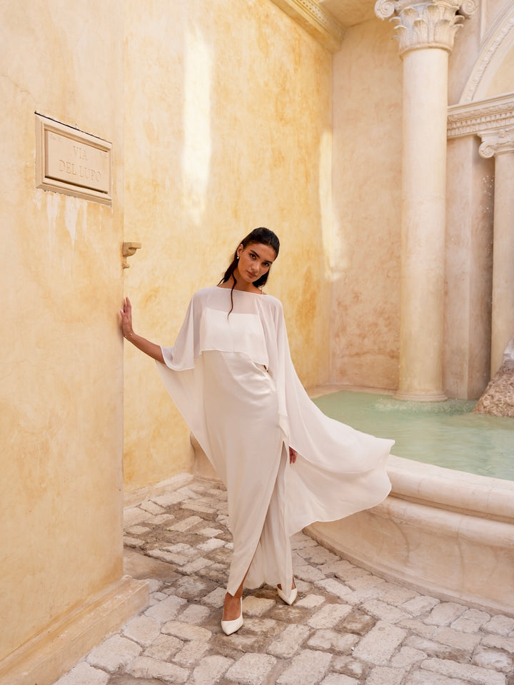Waltz Length Bridal Chiffon Cape