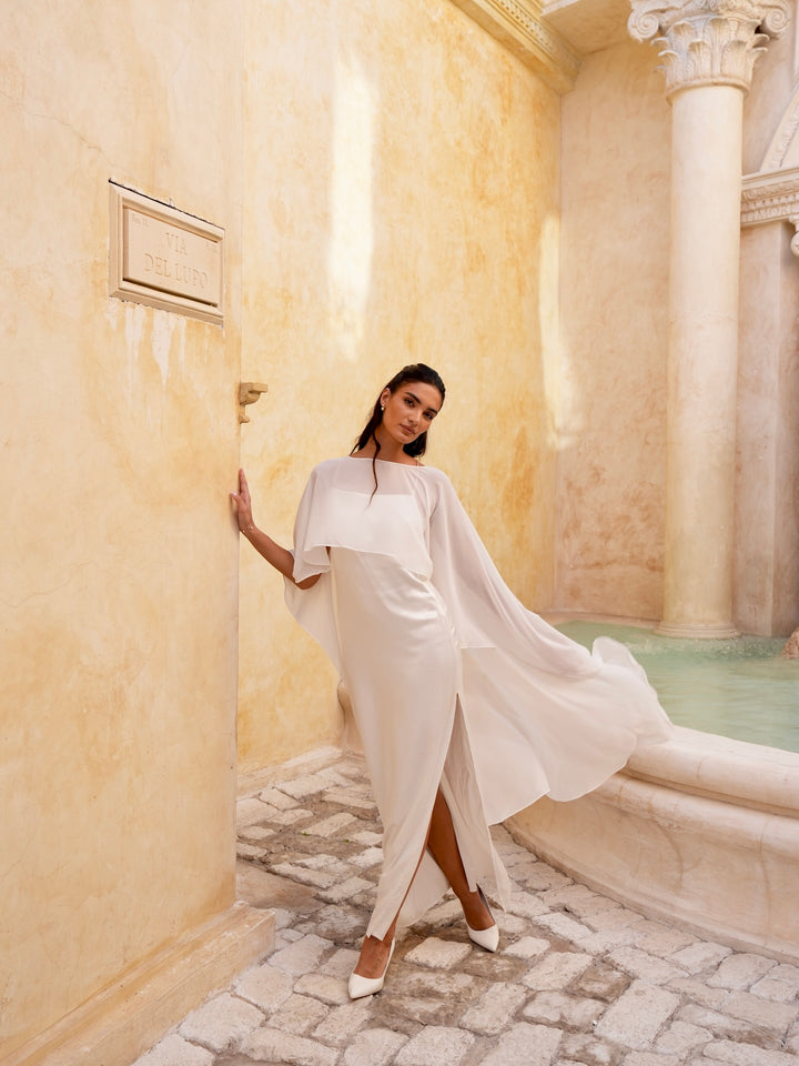 Waltz Length Bridal Chiffon Cape