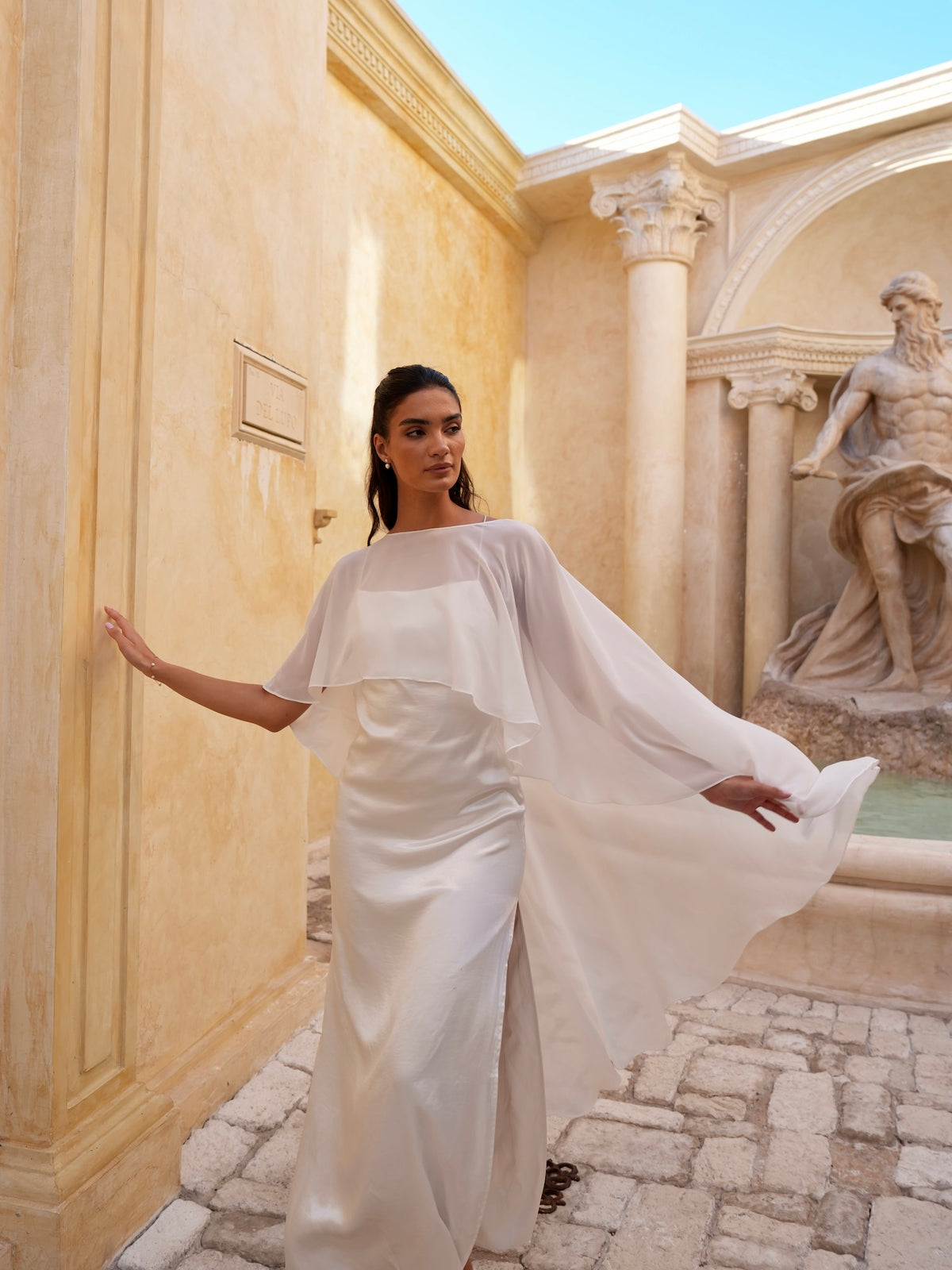 Waltz Length Bridal Chiffon Cape