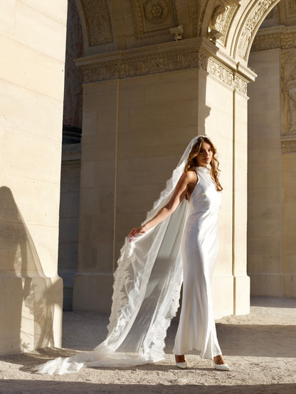 For Brenda- Royal Mantilla Lace Veil, Single Tier, Cathedral Length