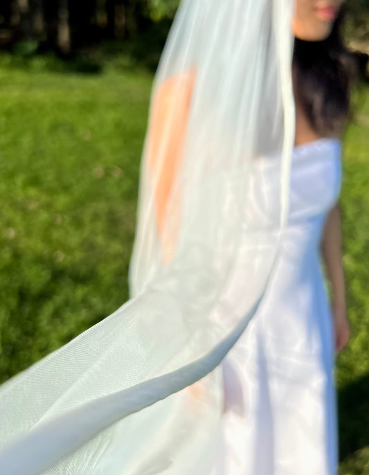 SATIN EDGE VEIL, SINGLE TIER, CATHEDRAL LENGTH