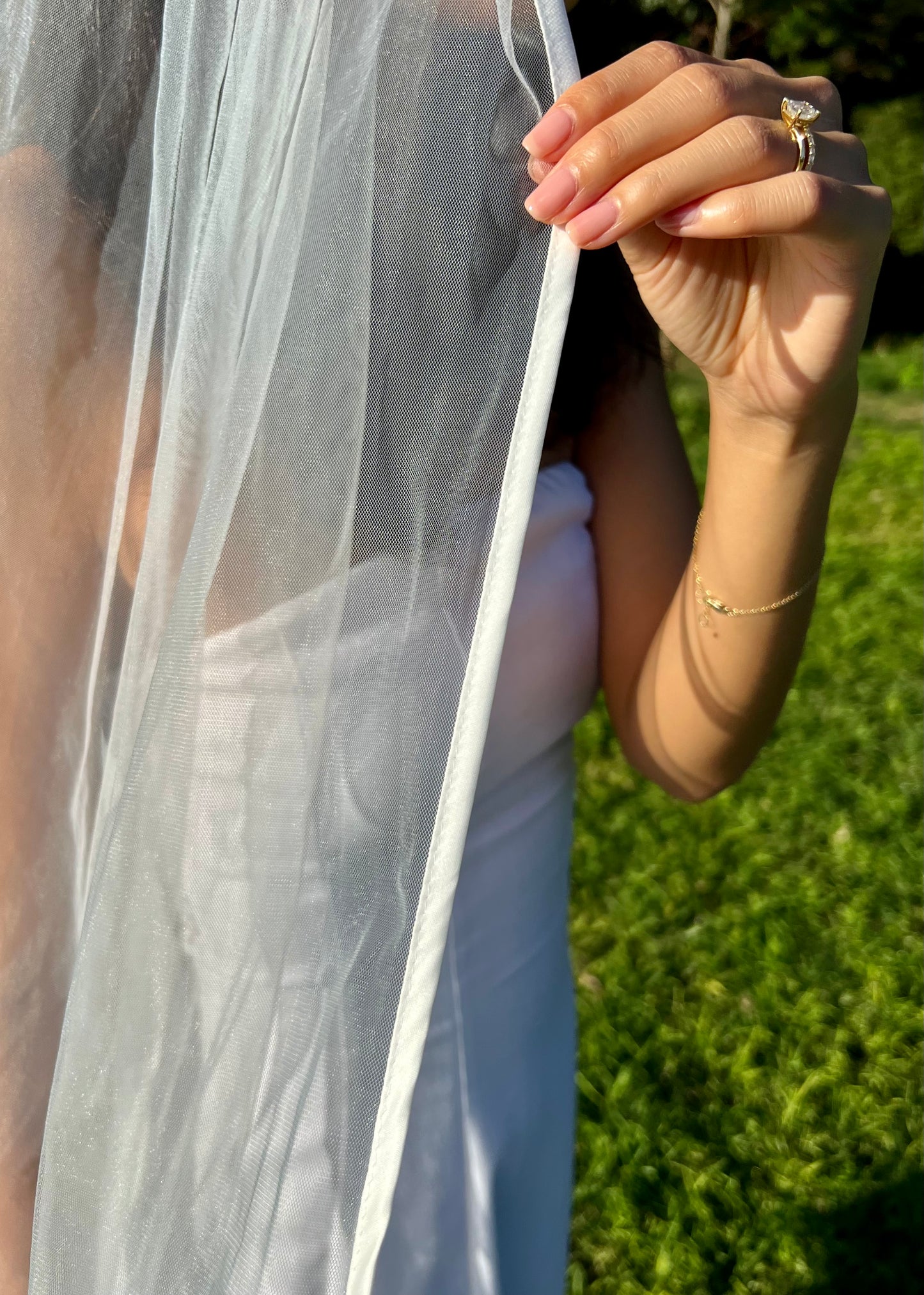 SATIN EDGE VEIL, SINGLE TIER, CATHEDRAL LENGTH