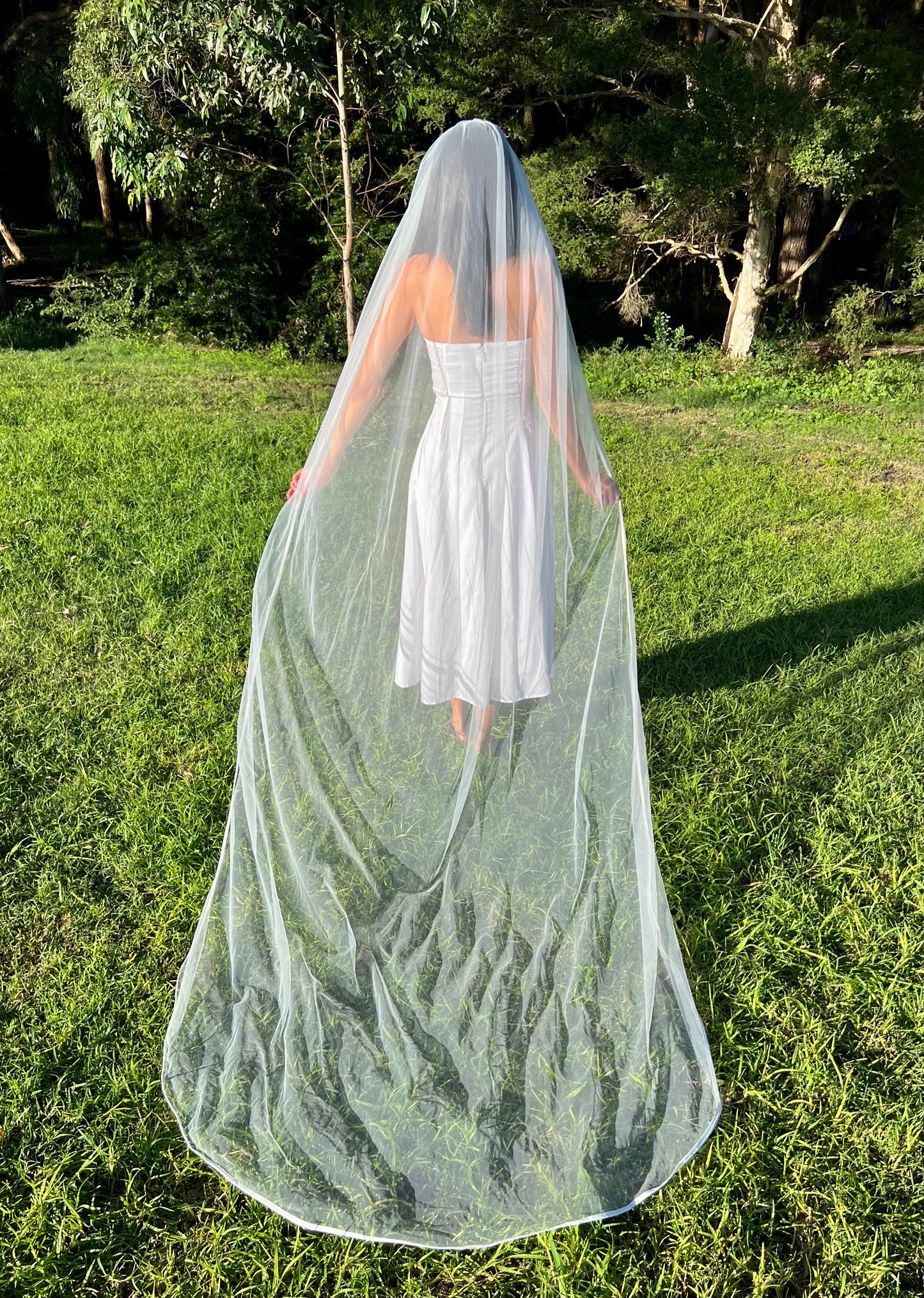 SATIN EDGE VEIL, SINGLE TIER, CATHEDRAL LENGTH
