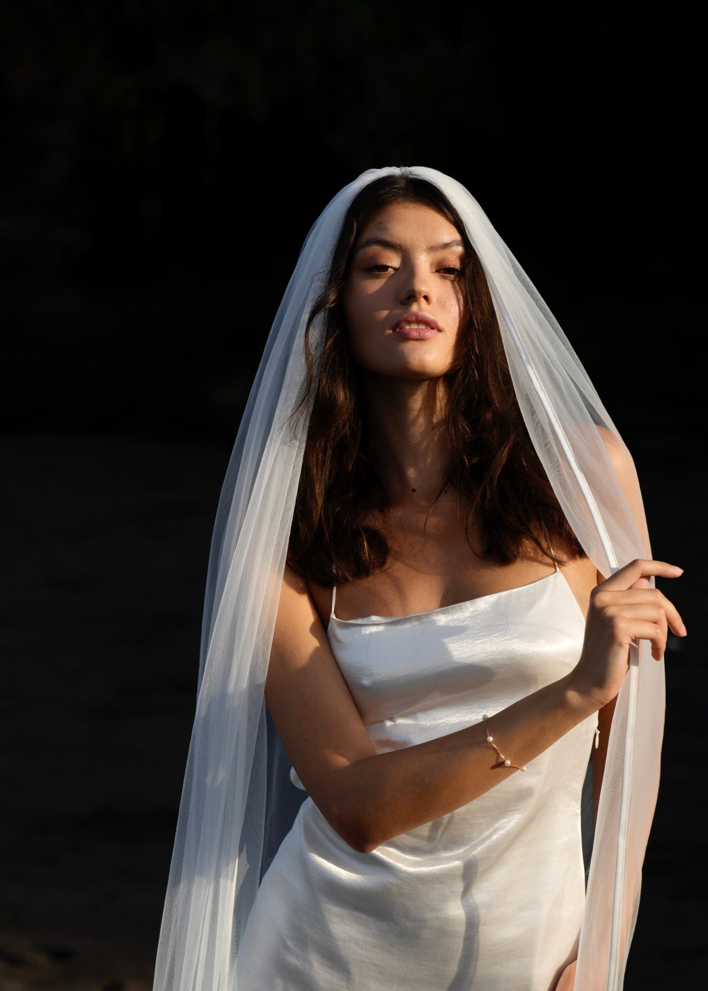 SATIN EDGE VEIL, SINGLE TIER, CATHEDRAL LENGTH