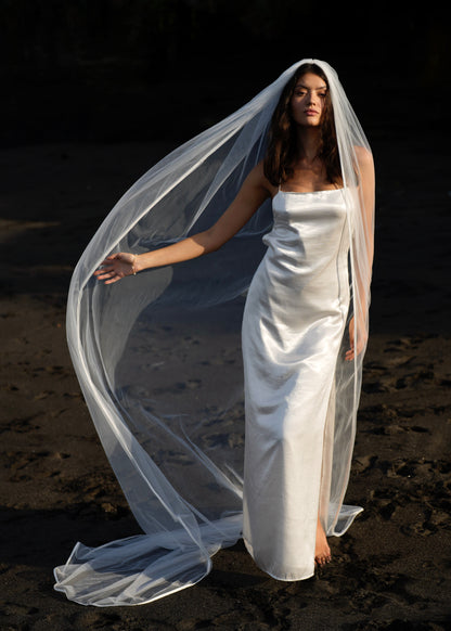 FOR SIDNEY SATIN EDGE VEIL, TWO TIER, CATHEDRAL LENGTH