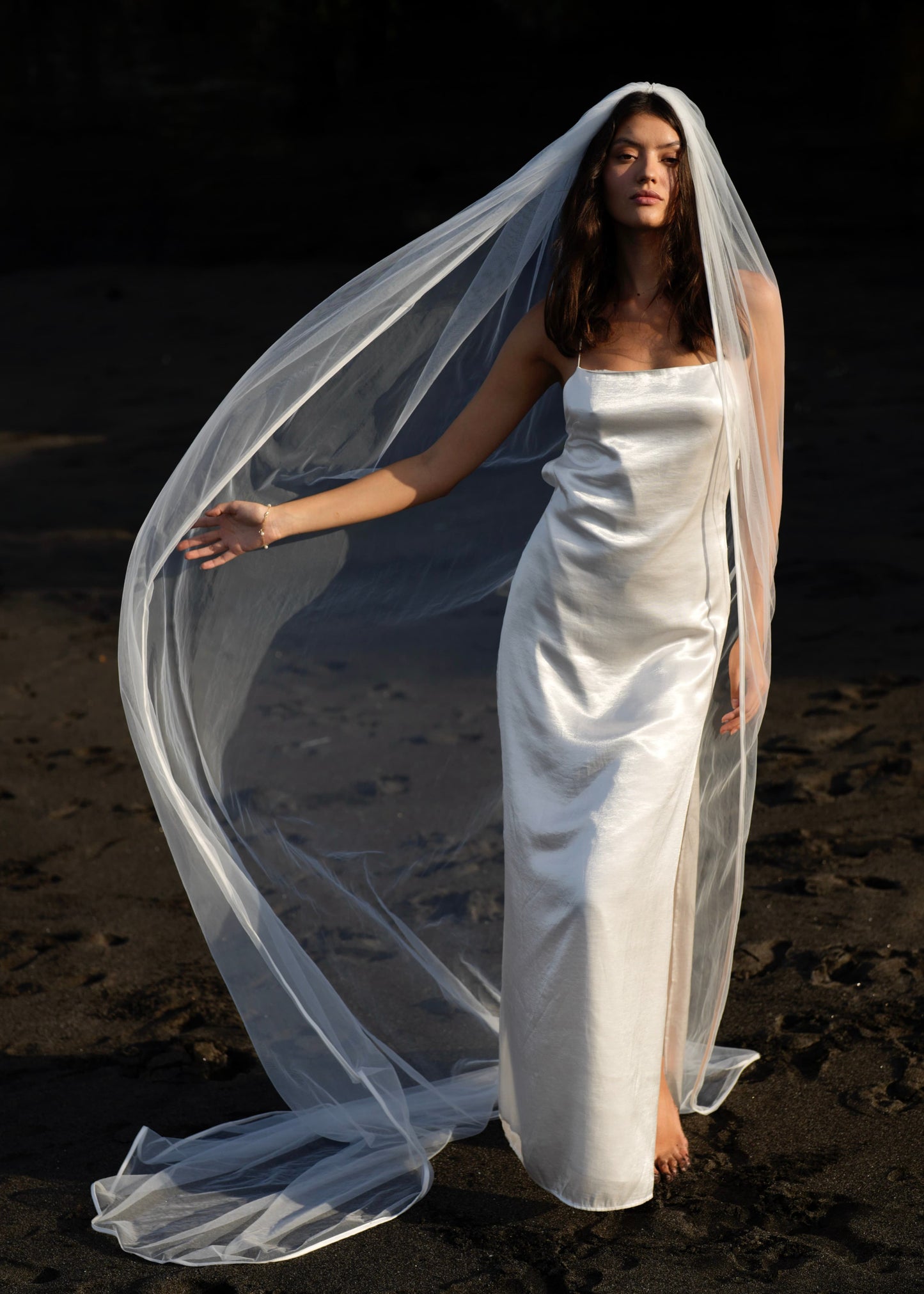 SATIN EDGE VEIL, SINGLE TIER, CATHEDRAL LENGTH