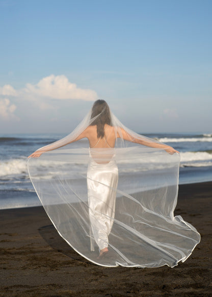 FOR SIDNEY SATIN EDGE VEIL, TWO TIER, CATHEDRAL LENGTH