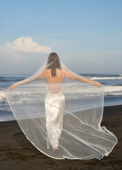 For Maddie- Satin Edge Veil, Single Tier, Cathedral Length