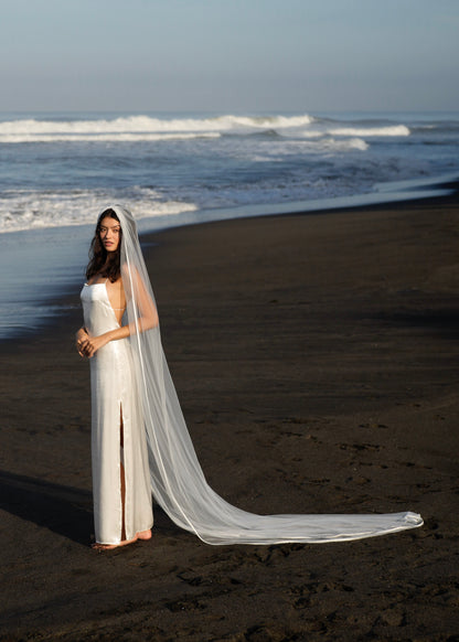 FOR SIDNEY SATIN EDGE VEIL, TWO TIER, CATHEDRAL LENGTH