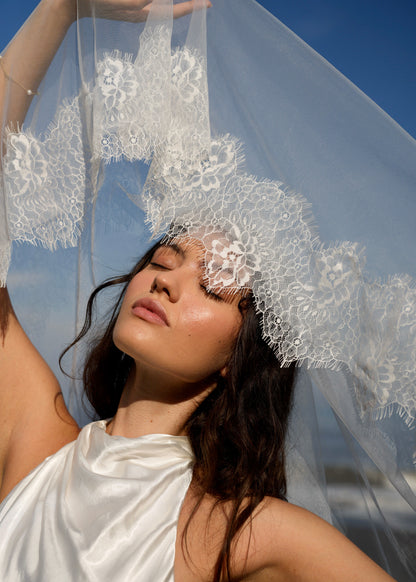 FOR NATALIA LACE VEIL, TWO TIER, CATHEDRAL LENGTH