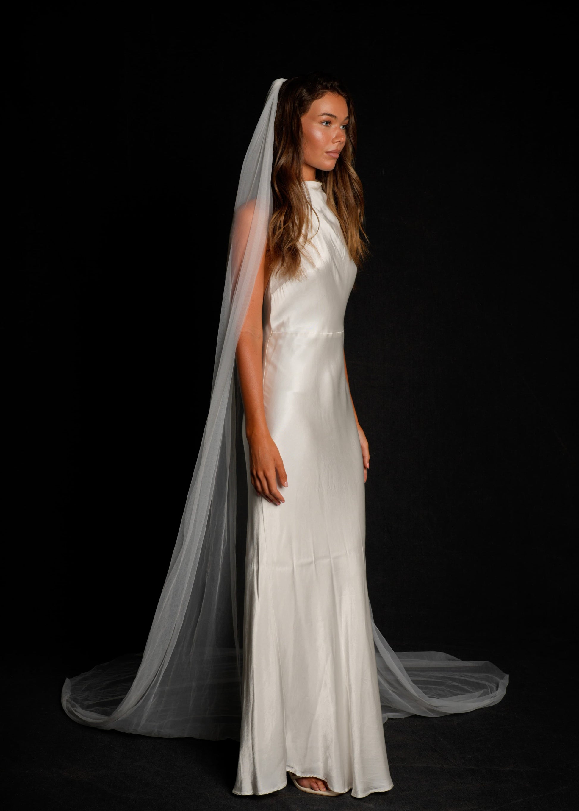 Simple Plain Classic Veil, Cathedral Length, Single Tier