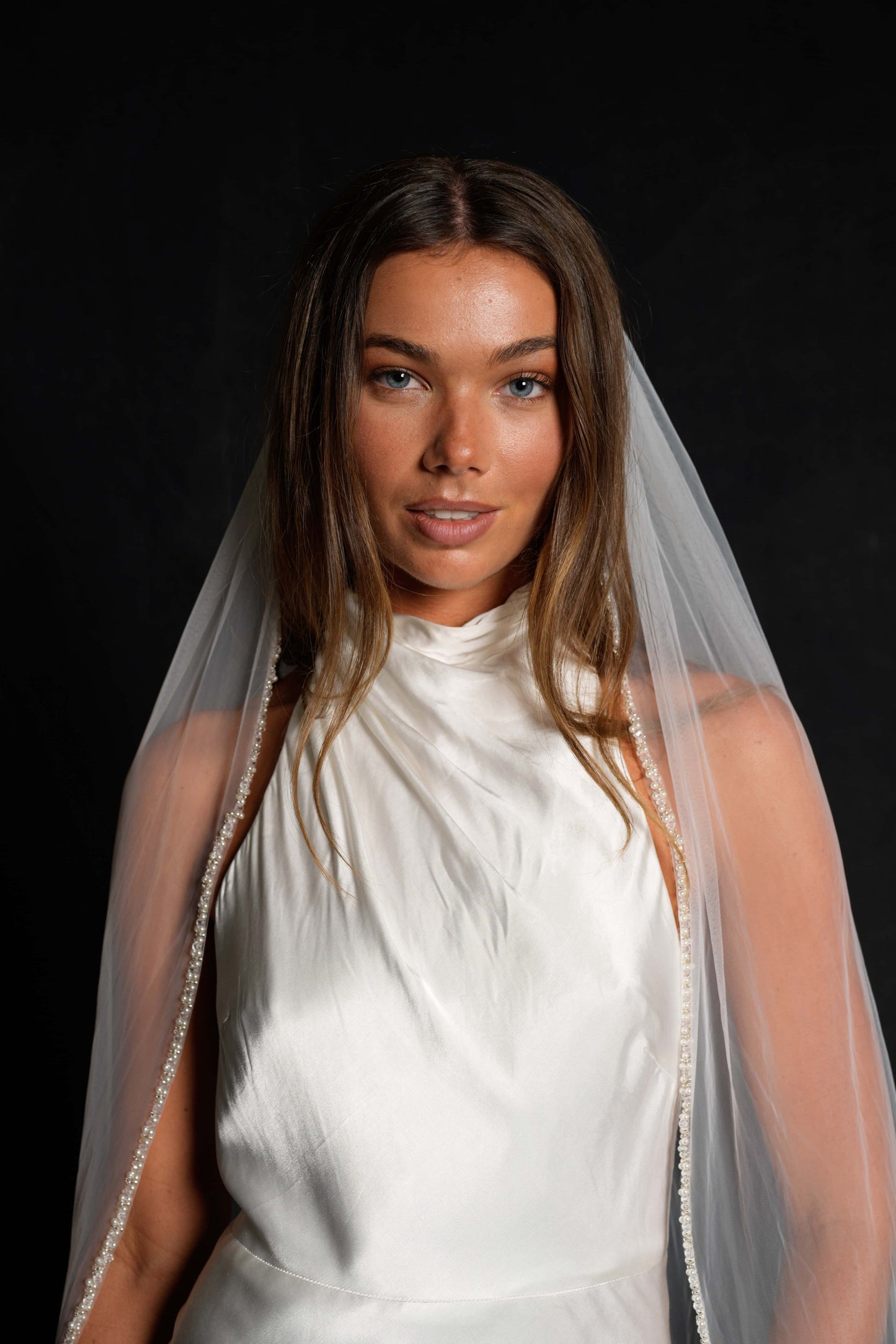 PEARL BEADED EDGE VEIL, SINGLE TIER, CATHEDRAL LENGTH