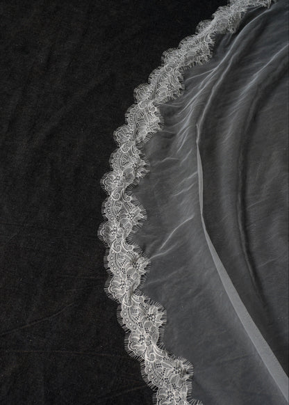 For Denise- Chantilly Lace Veil, Single Tier, Cathedral Length