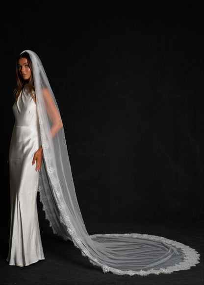 FOR ALYSSA LACE VEIL, SINGLE TIER, CATHEDRAL LENGTH