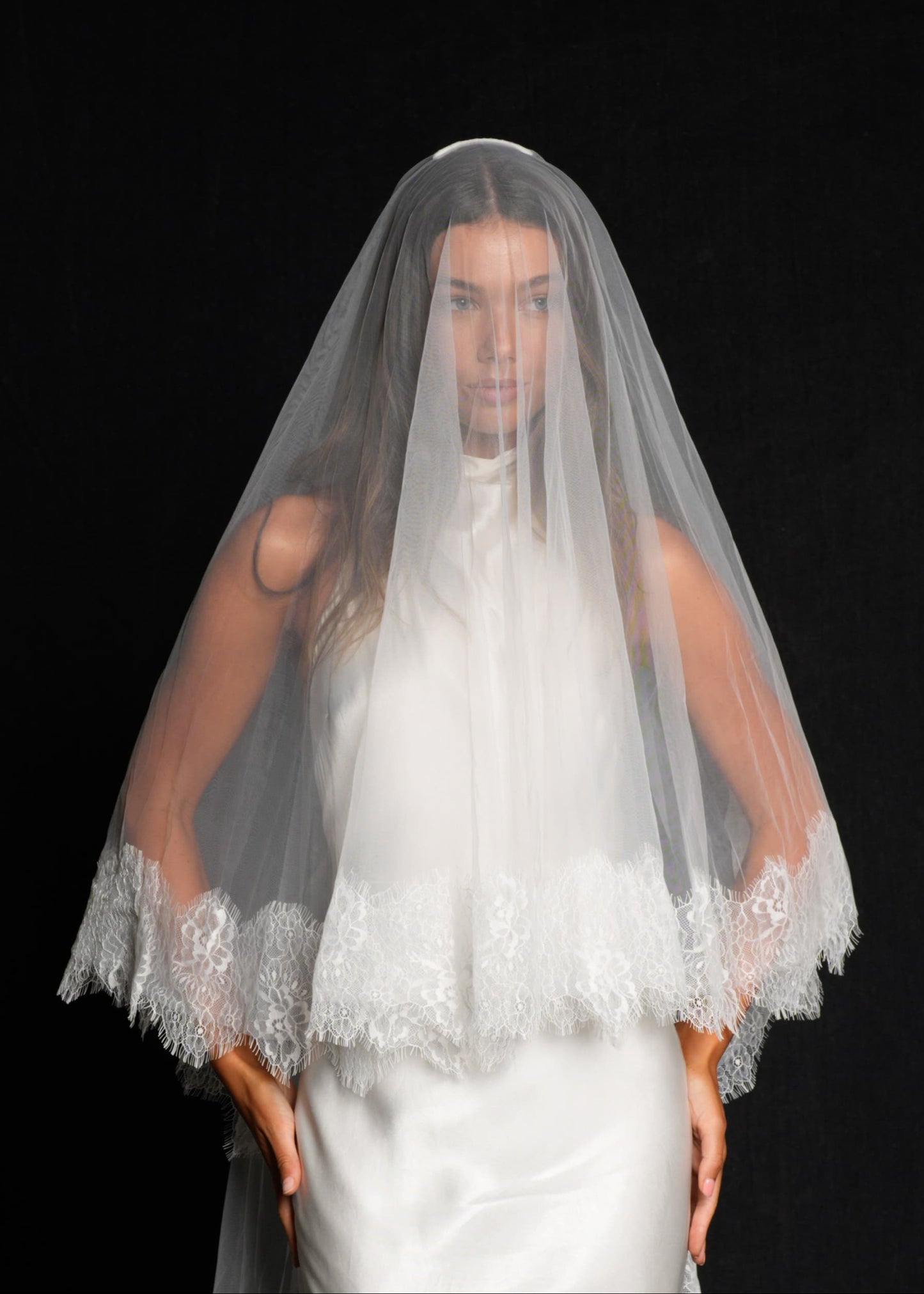 LACE VEIL, TWO TIER, CATHEDRAL LENGTH