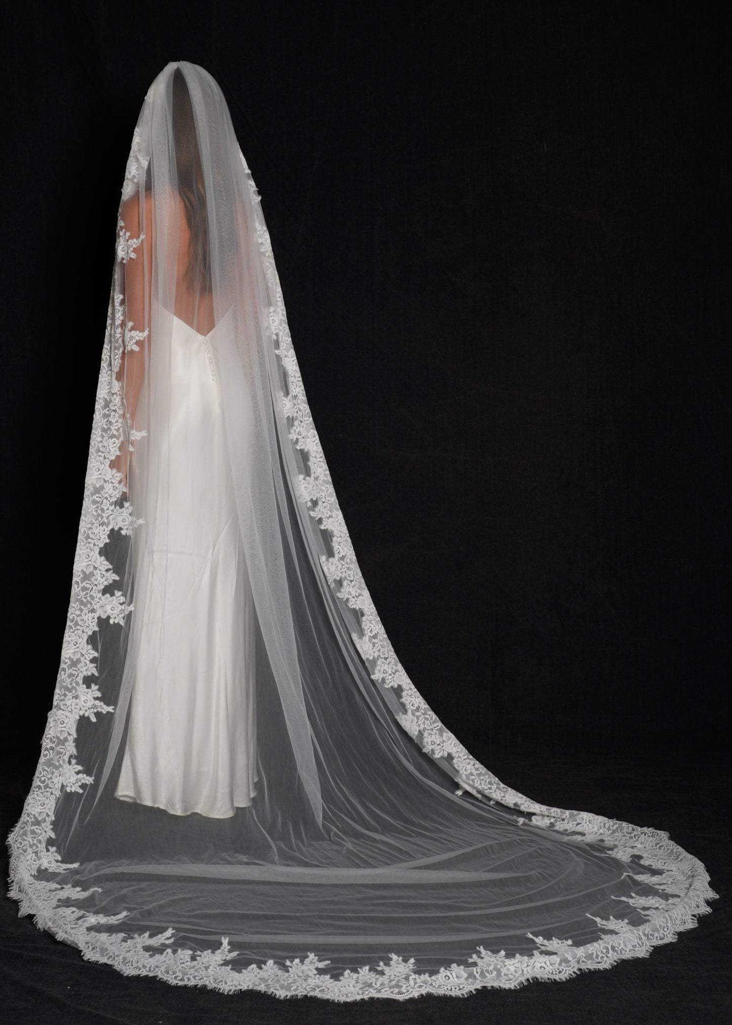 ROYAL LACE VEIL, SINGLE TIER, CATHEDRAL LENGTH
