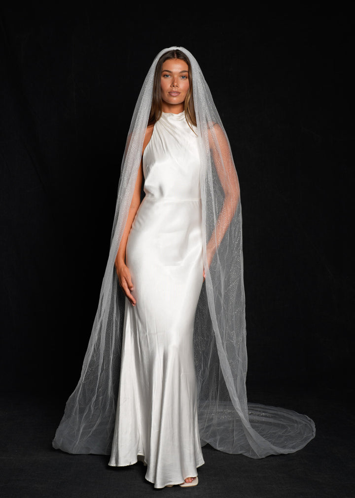 Glitter Veil, Cathedral Length, Single Tier