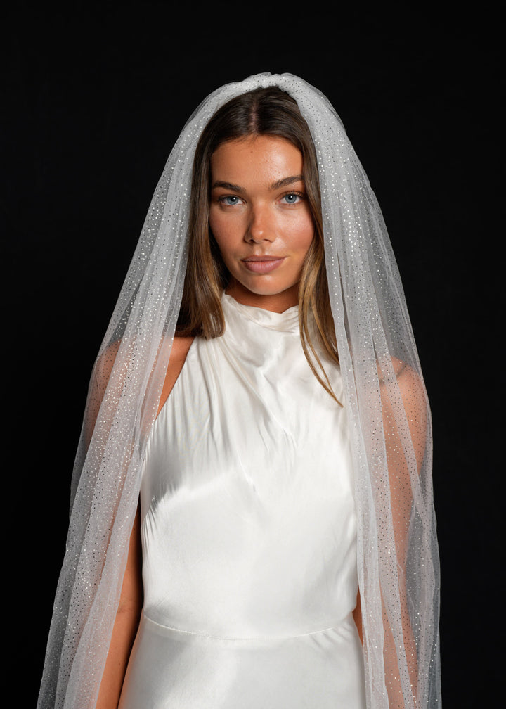 Glitter Veil, Cathedral Length, Single Tier