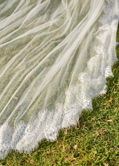 FOR ALYSSA LACE VEIL, SINGLE TIER, CATHEDRAL LENGTH