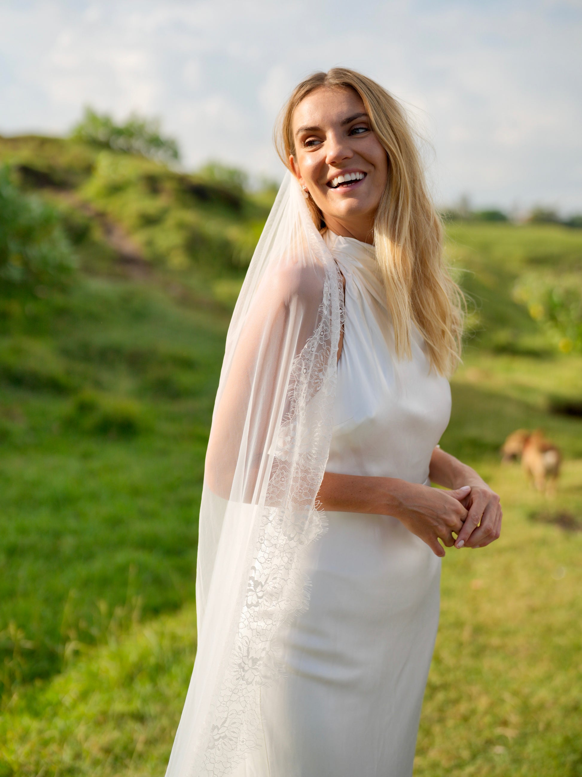 Lace Veil, Single Tier, Cathedral Length Calily Bridal Lace Veil, Single Tier, Cathedral Length Calily Bridal