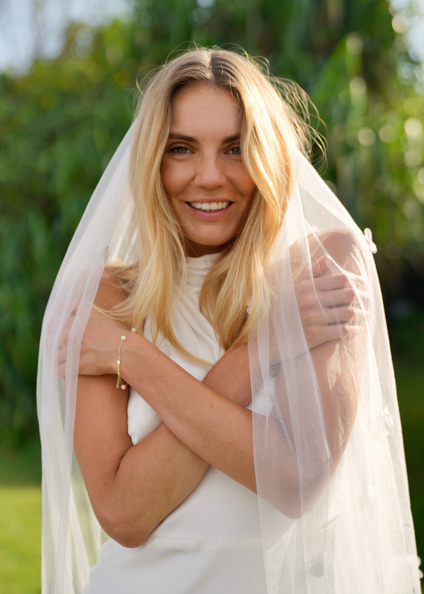 3D FLOWER VEIL, SINGLE TIER, CATHEDRAL LENGTH