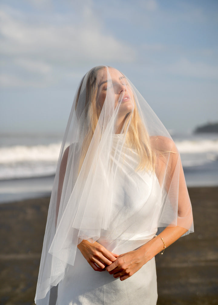 Simple Plain Classic Veil, Cathedral Length, Two Tier