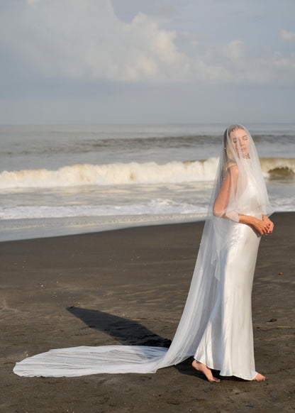 For Calista-Pearl Veil, Two Tier, Cathedral Length
