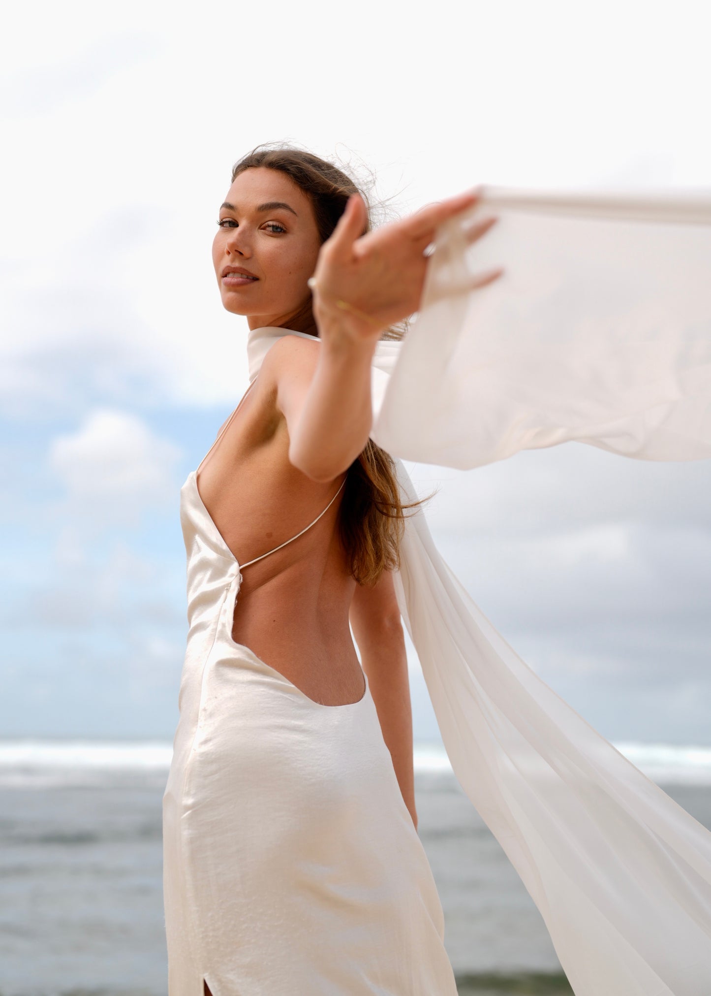 BRIDAL CHIFFON NECK SCARF
