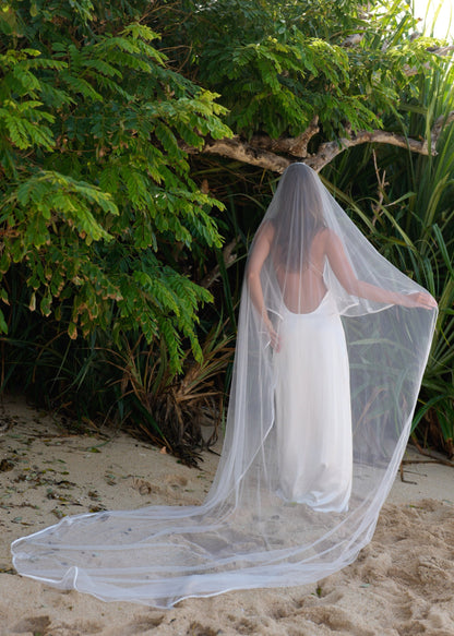 For Marissa- Satin Edge Veil, Two Tier, Cathedral Length (Influencer)