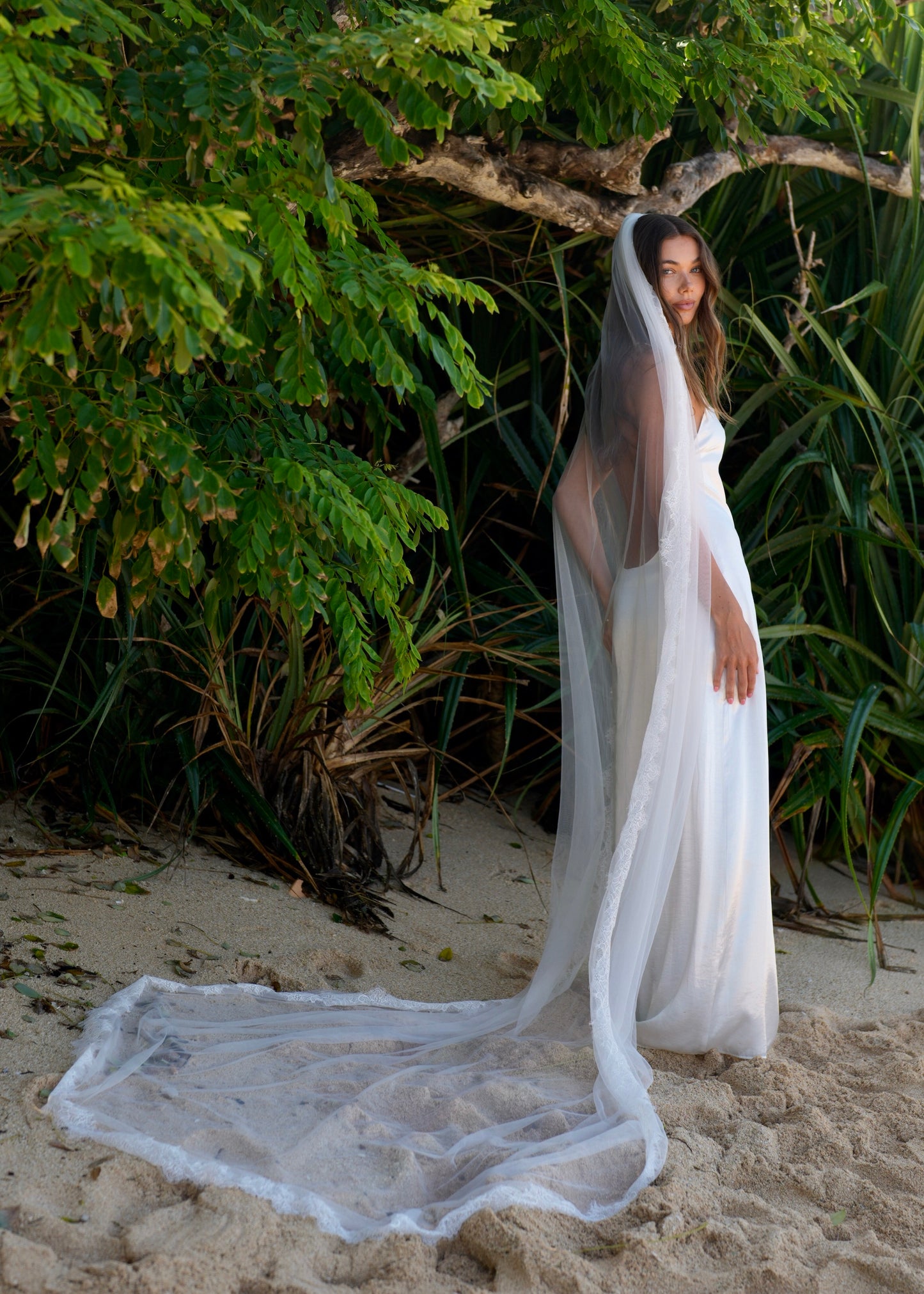 CHANTILLY LACE VEIL, SINGLE TIER, CATHEDRAL LENGTH