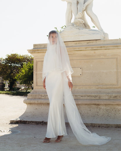 For Marissa- Satin Edge Veil, Two Tier, Cathedral Length (Influencer)