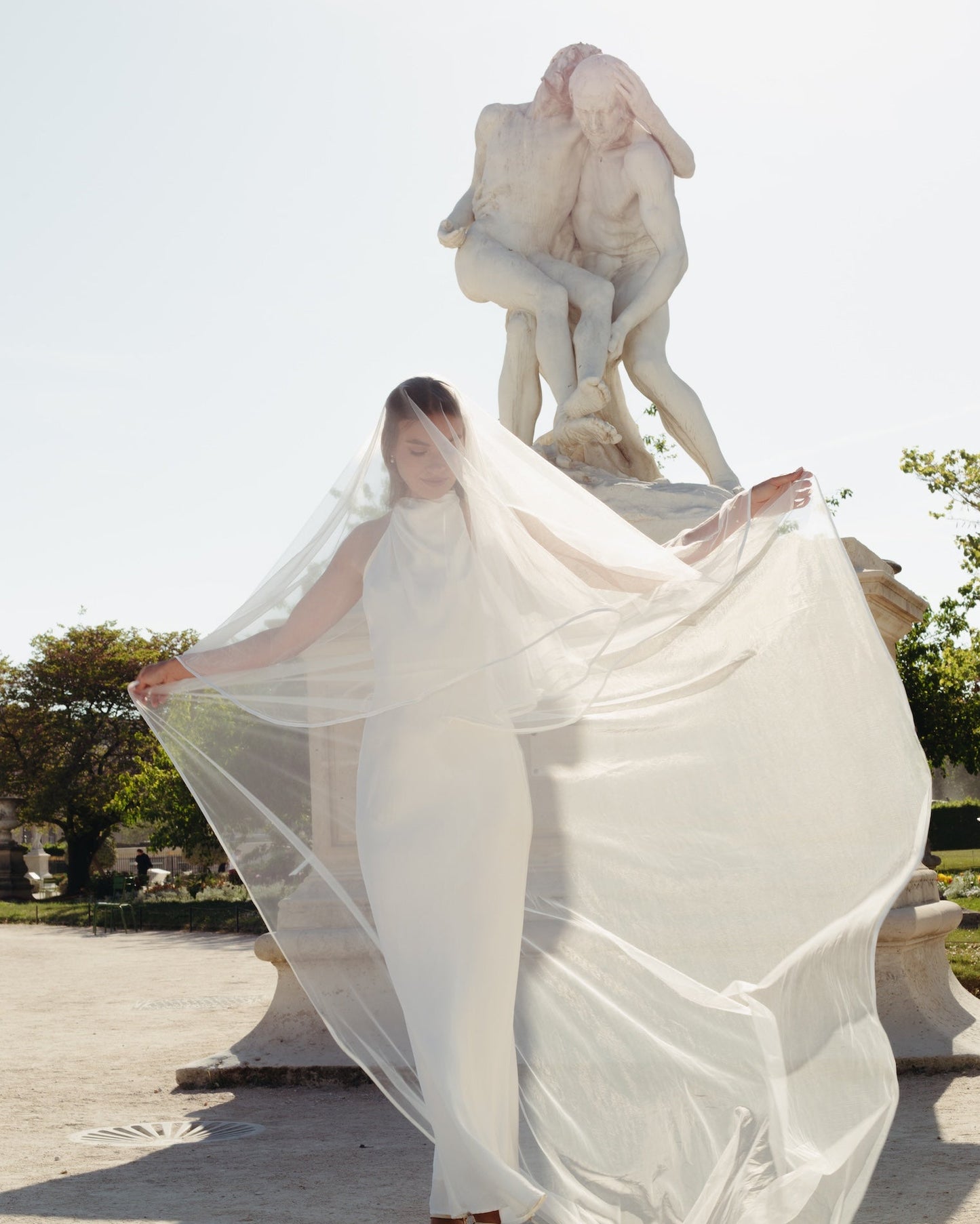 Satin Edge Veil, Two Tier, Cathedral Length