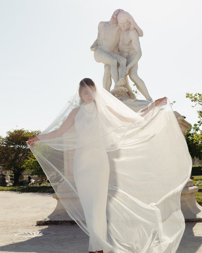 For Marissa- Satin Edge Veil, Two Tier, Cathedral Length (Influencer)
