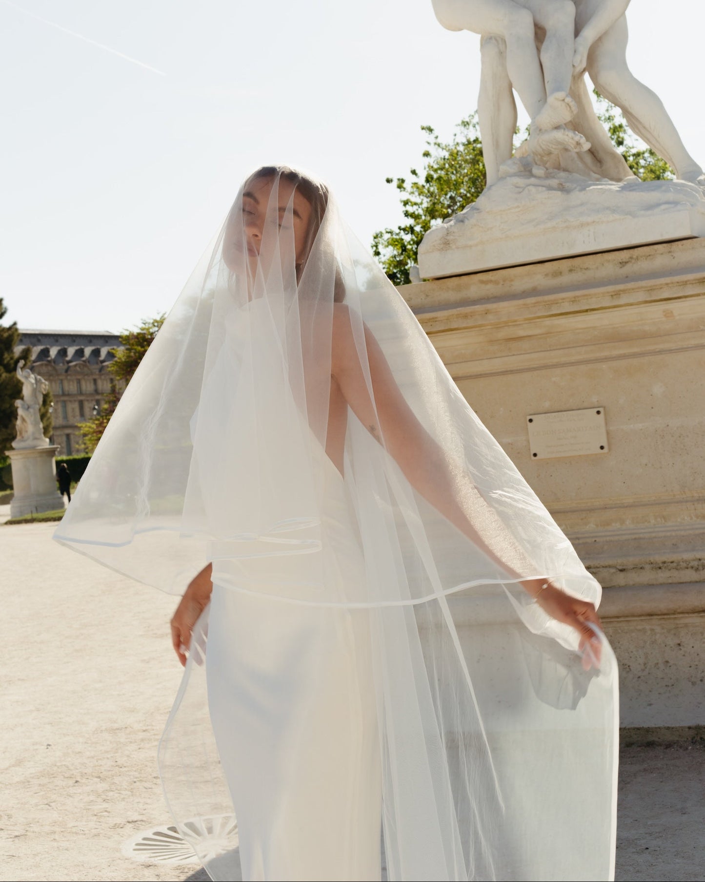 Satin Edge Veil, Two Tier, Cathedral Length