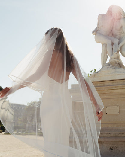 For Marissa- Satin Edge Veil, Two Tier, Cathedral Length (Influencer)