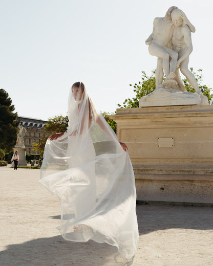 For Marissa- Satin Edge Veil, Two Tier, Cathedral Length (Influencer)
