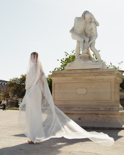 For Marissa- Satin Edge Veil, Two Tier, Cathedral Length (Influencer)