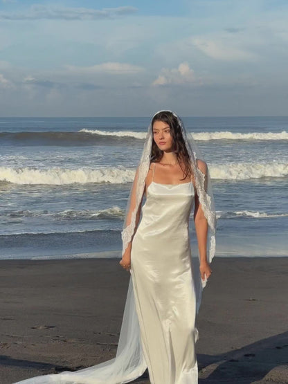 FOR DANA- MANTILLA LACE VEIL, SINGLE TIER, CATHEDRAL LENGTH